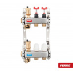 Distribuitor cu 2 cai 1'' inox Ferro cu debitmetre 