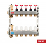 Distribuitor cu 5 cai 1'' inox Ferro cu debitmetre